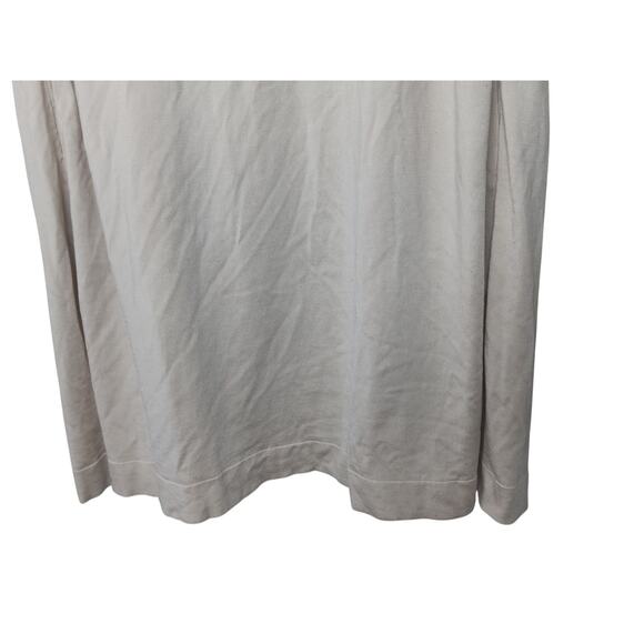 Foxey New York Beige Pleated Front Shift Dress Size 40 Medium Japan Made Pockets - Picture 7 of 14